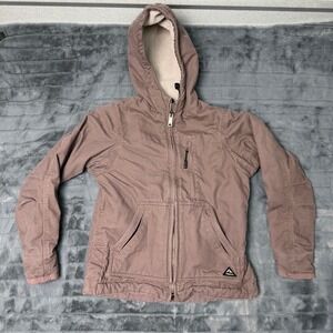 Ridgecut Toughwear Mens Sherpa Lined Canvas Hooded Work Jacket Brown Small